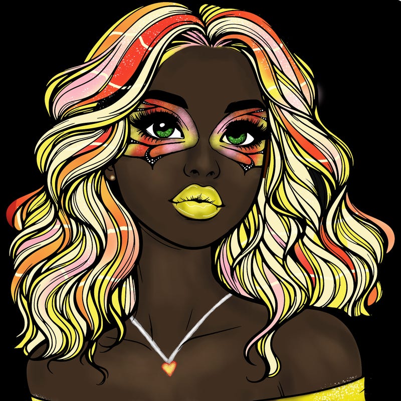 realistic girl with wavy hair and lips