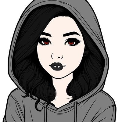 realistic girl with hoodie