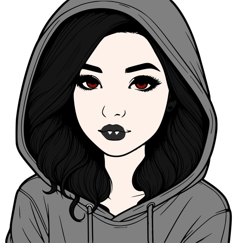 realistic girl with hoodie