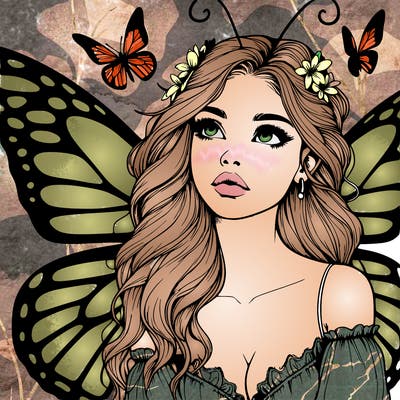 butterfly fairy realistic girl