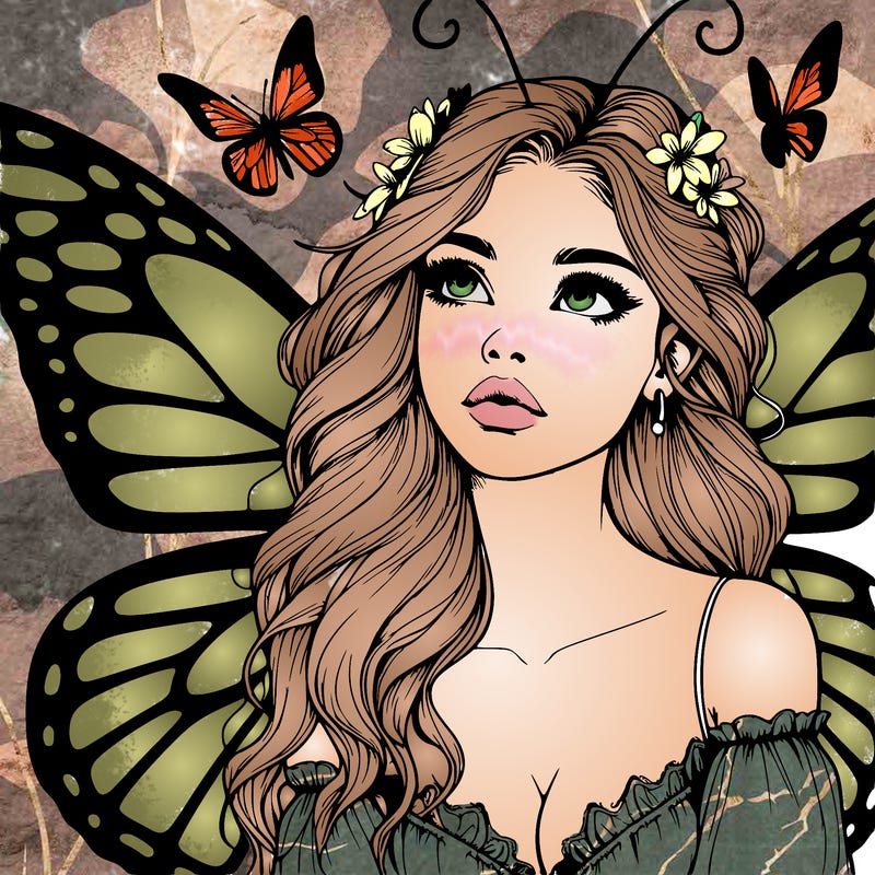 butterfly fairy realistic girl