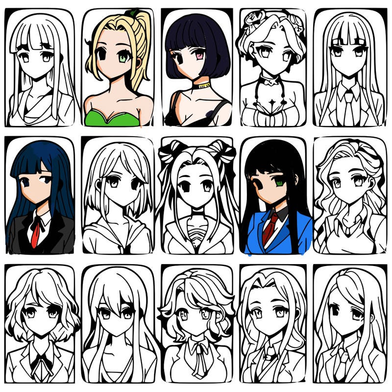 girls that look diffrent anime