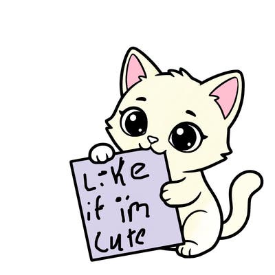 a small cat with a blank sheet of paper in its hand. the cat is sooooooo cute!