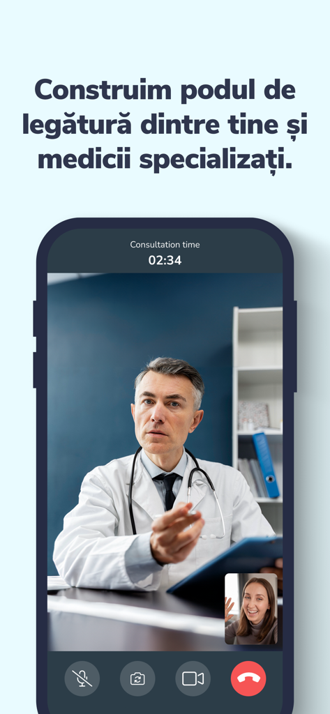 Uma videochamada entre um médico e um paciente no aplicativo de telemedicina x.doctor