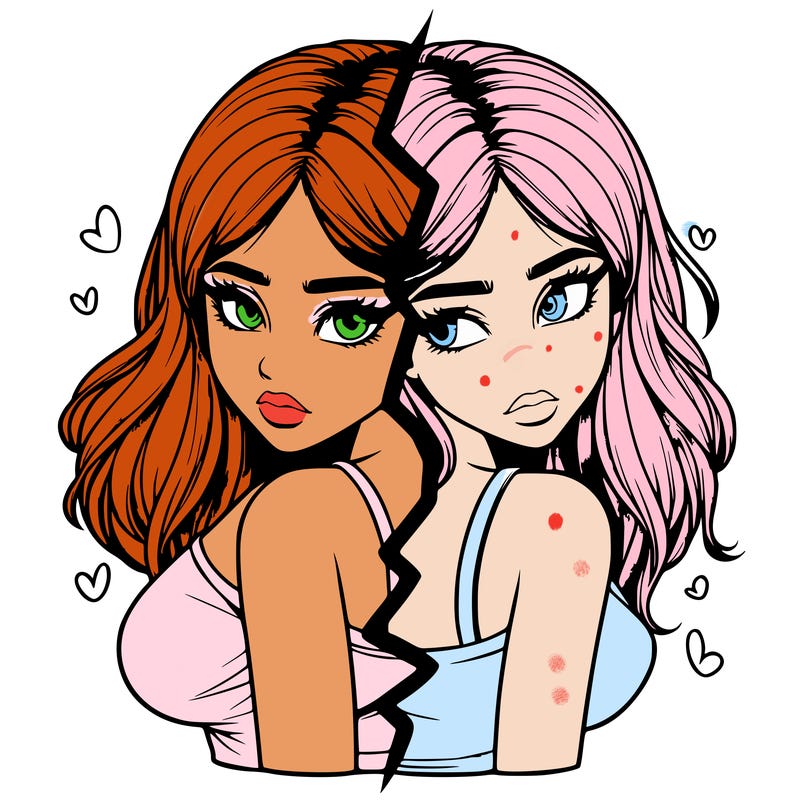 realistic girl split