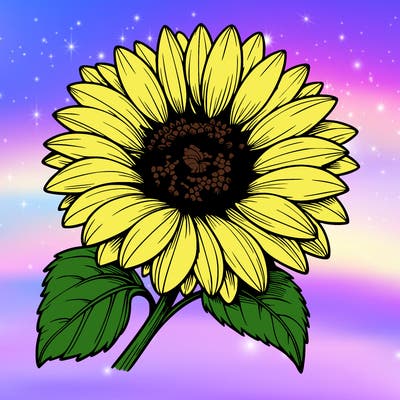 realistic sunflower