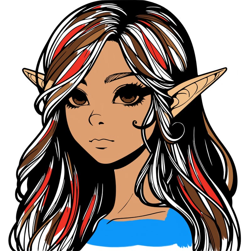 elf girl realistic dark fantasy