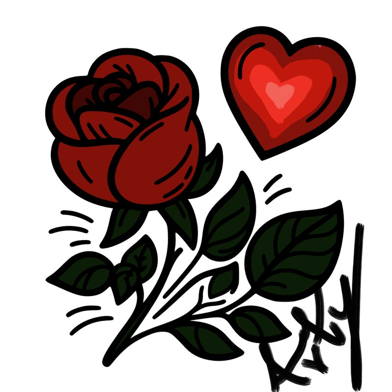 rose and heart