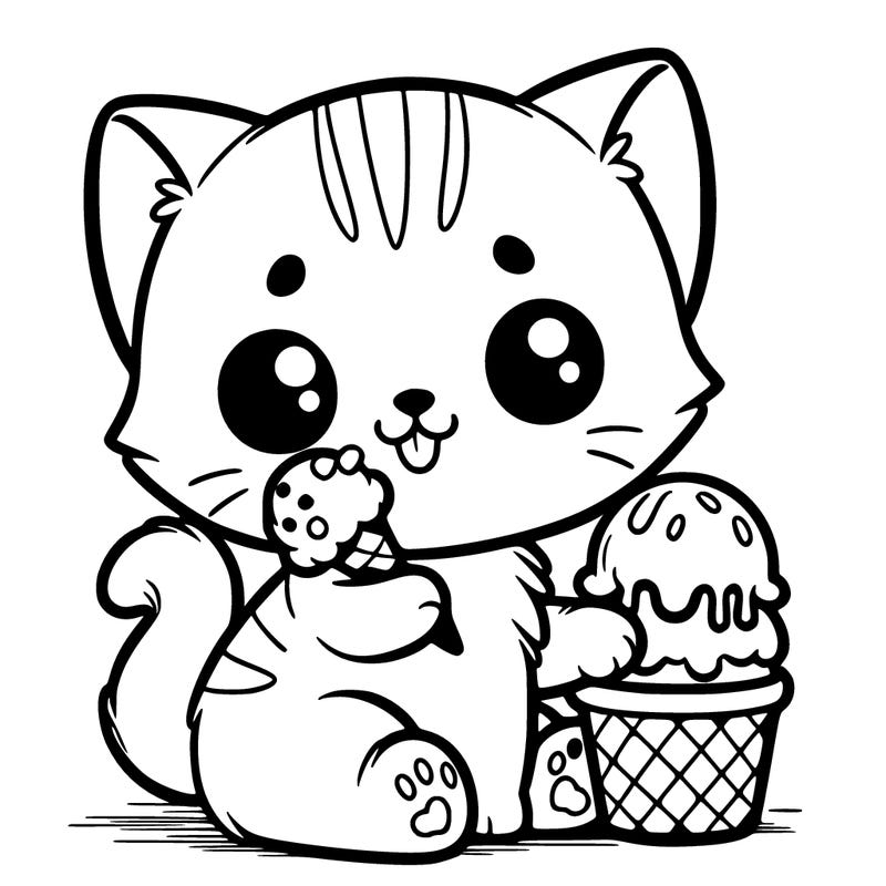 kitten with ice cream