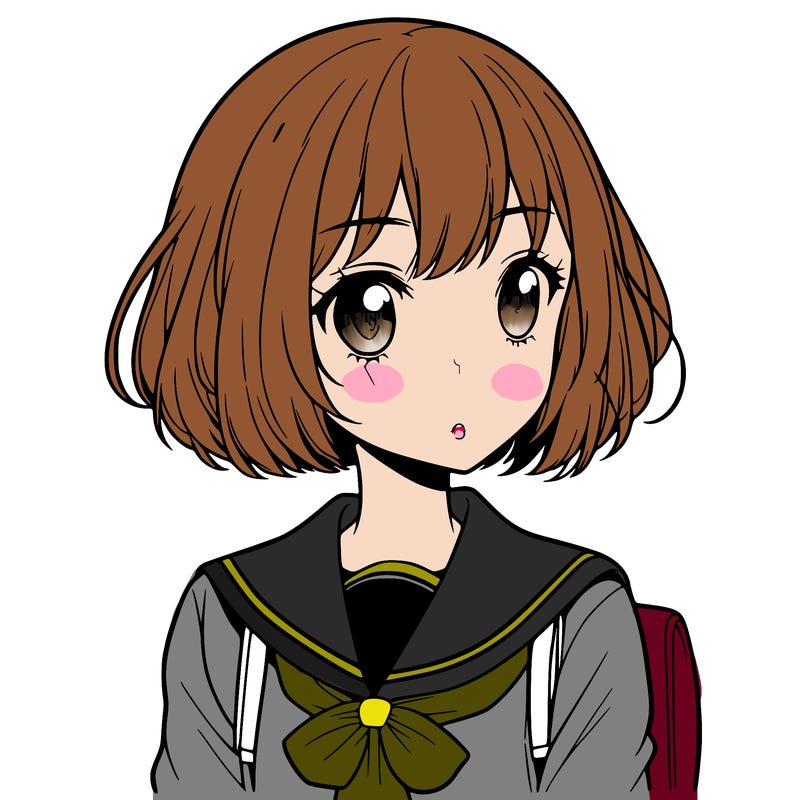 manga girl short hair school