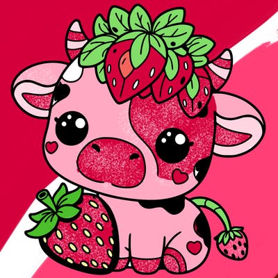 cute strawberry cow