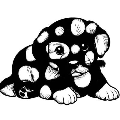 a cute realistic puppy