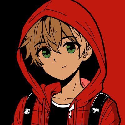 anime guy with hoodie