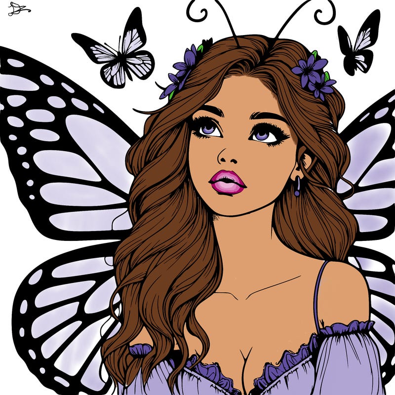 butterfly fairy realistic girl