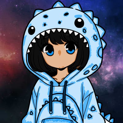 girl with dinosaur hoodie