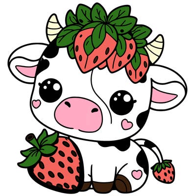 cute strawberry cow