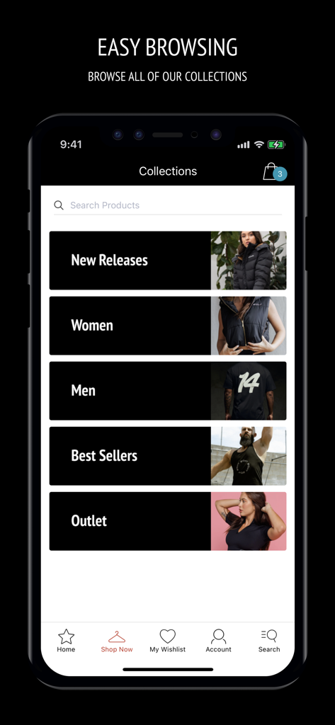 Echt Apparel - Echt Apparel app interface showing various clothing collections and categories for easy browsing