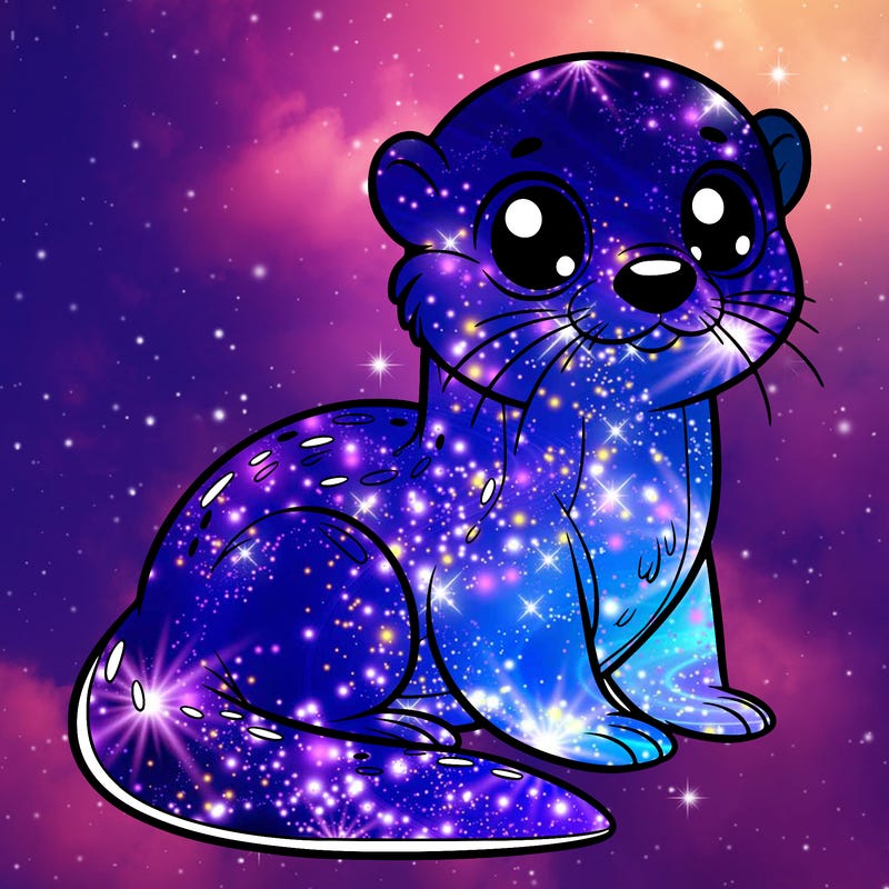 otter, big eyes, full body