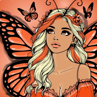 butterfly fairy realistic girl