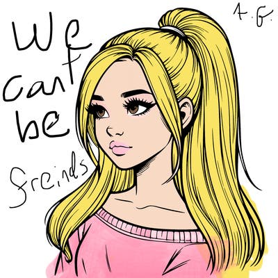 realistic girl with a high ponytail