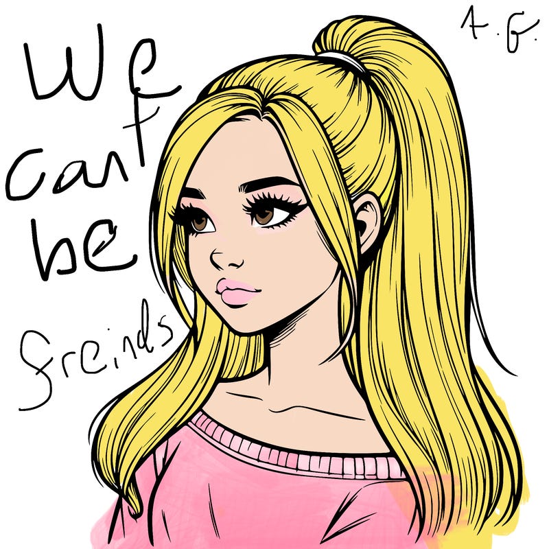 realistic girl with a high ponytail