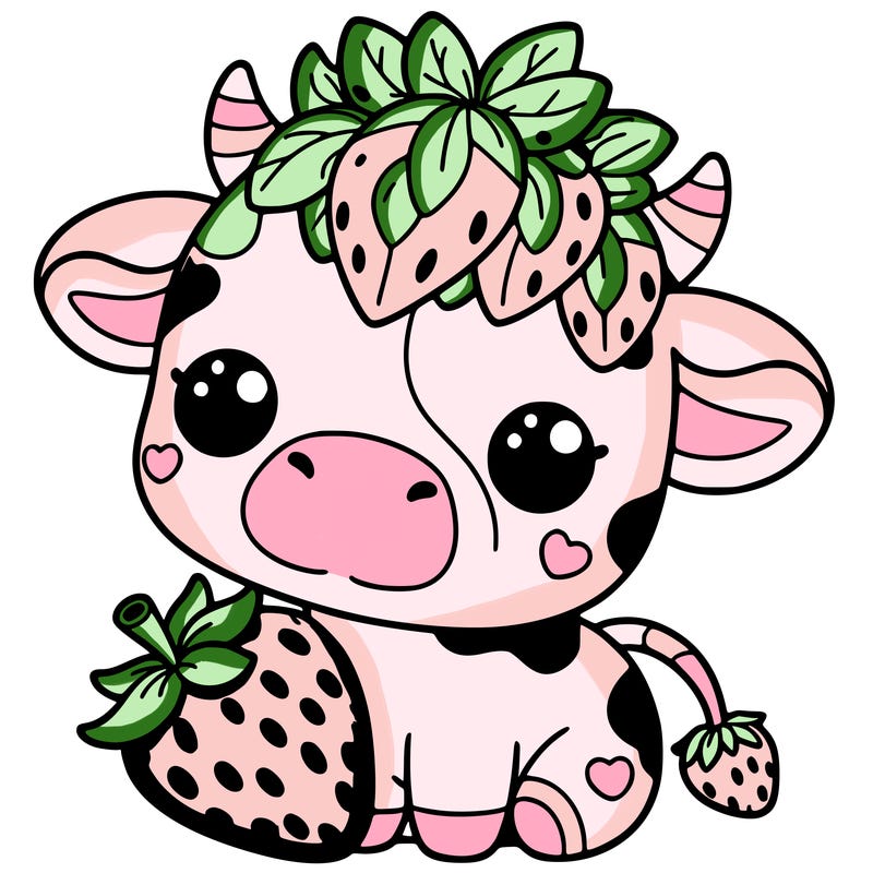 cute strawberry cow