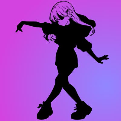 realistic girl danceing