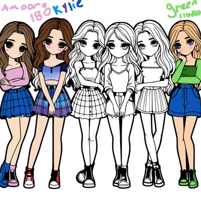 a group of girls realistic