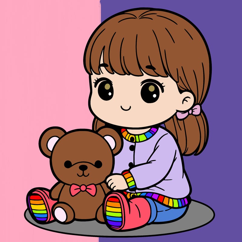 little girl with a stuff animal