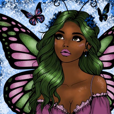 butterfly fairy realistic girl