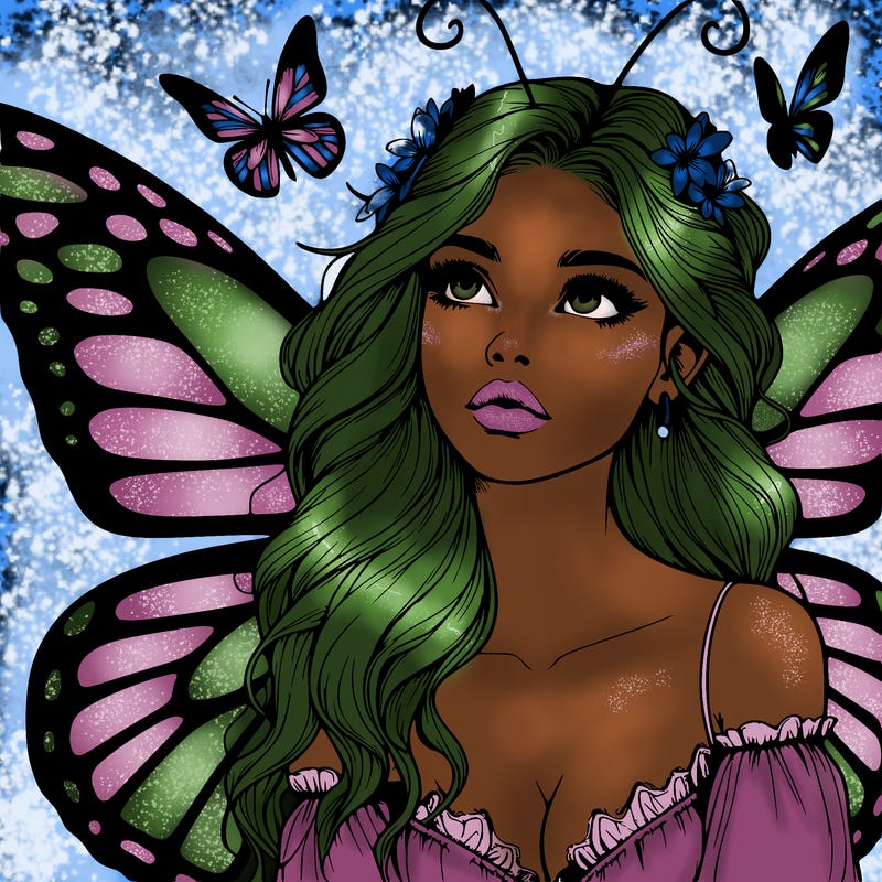 butterfly fairy realistic girl