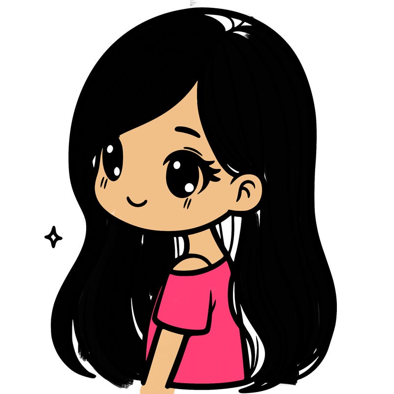 a girl with long hair