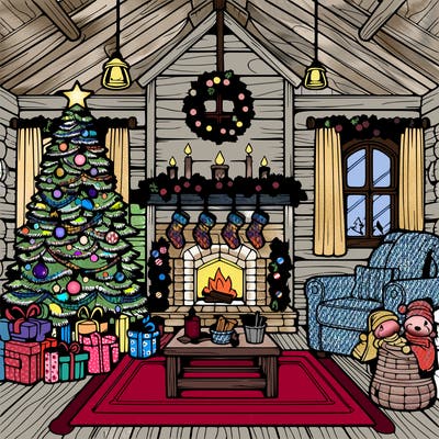 christmas house interior
