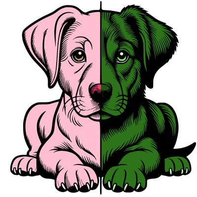 realistic dog split picture