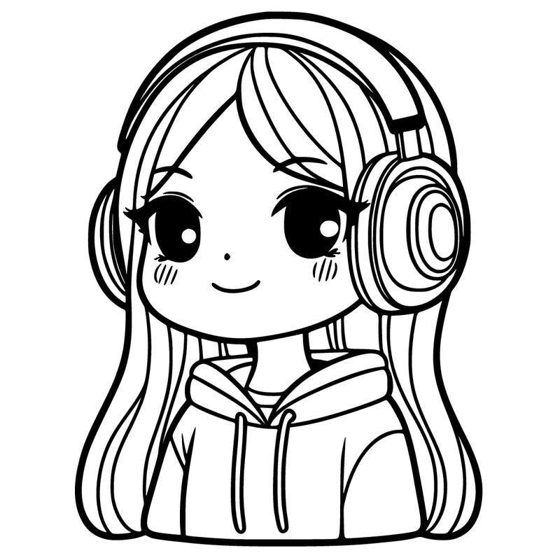 girl with headphones
