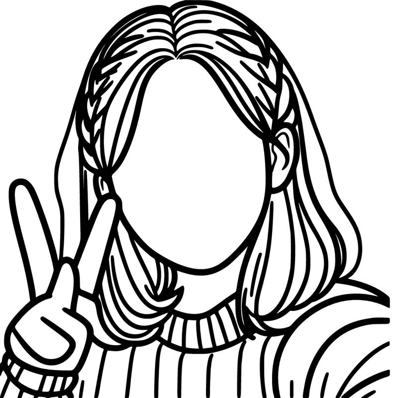 a self portrait of a girl with no face