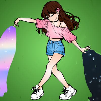 realistic girl danceing