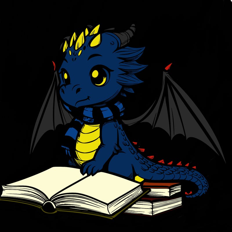 dragon with book