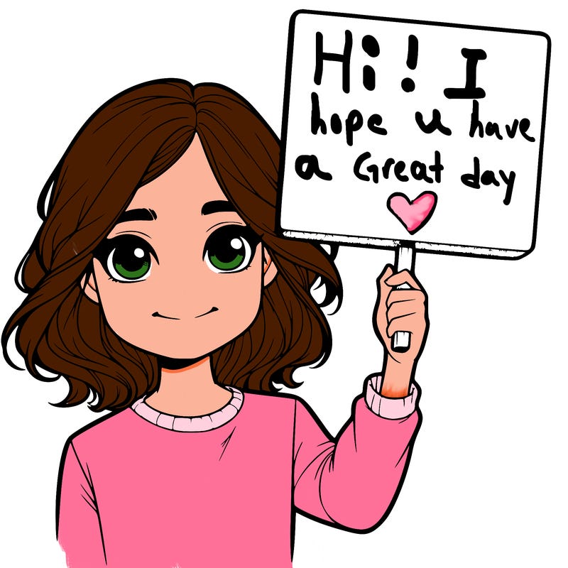 realistic girl holding up a sign