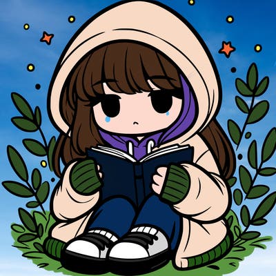 girl in oversized hoodie reading a book