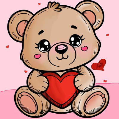 cute taddy bear with heart
