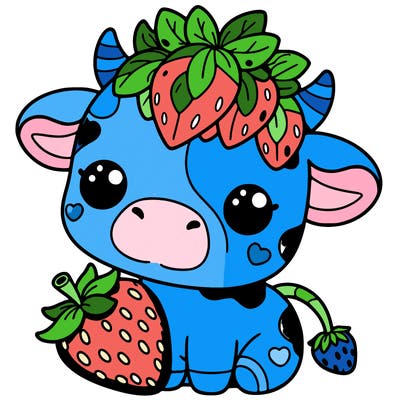 cute strawberry cow