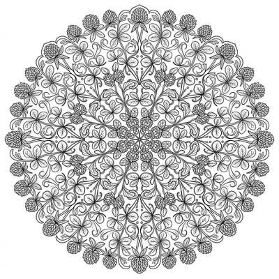 Discover serenity with this stunning Wild Clover Mandala coloring page, meticulously designed for a calming and intricate artistic experience. Its symmetrical pattern of delicate clover leaves and blossoms invites you to immerse yourself in nature's beauty through color.