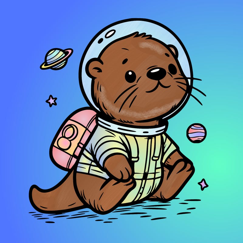 otter in a space suit