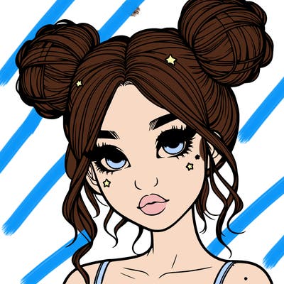 realistic girl with space buns