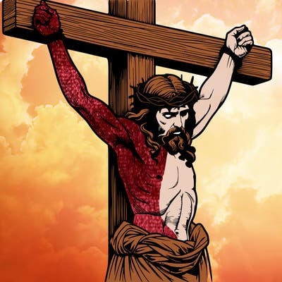 jesus realistic on the cross