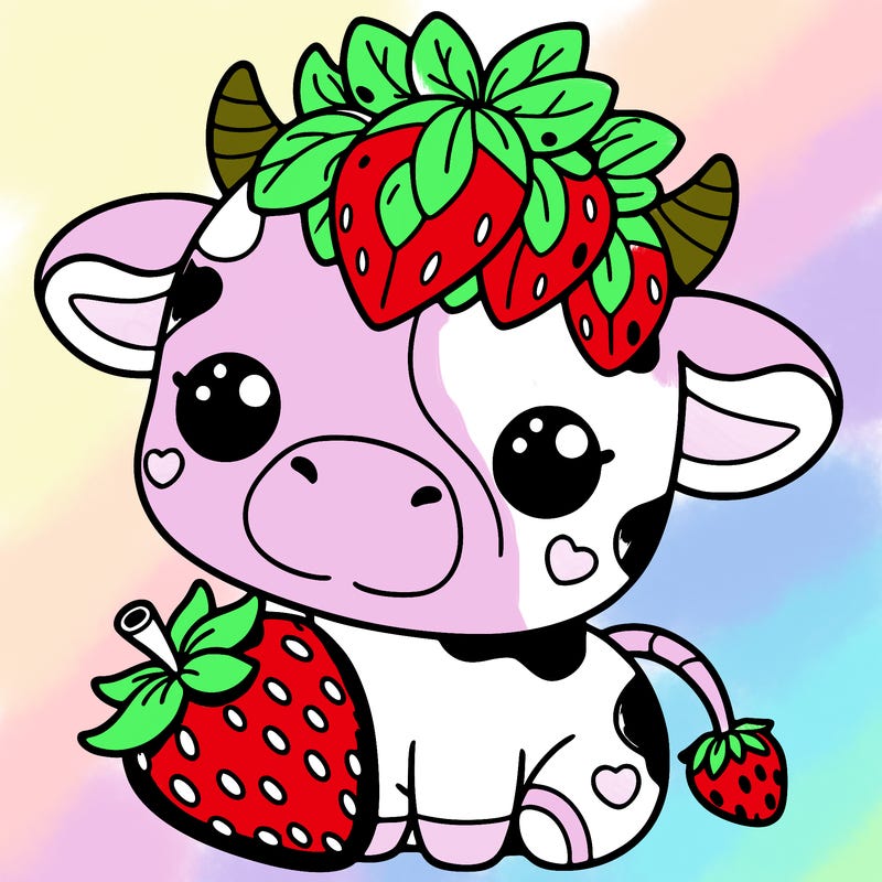 cute strawberry cow