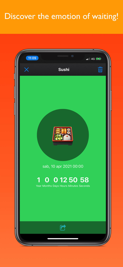 Countdown - count down to - A countdown timer for a sushi dinner event showing years months days and hours remaining.