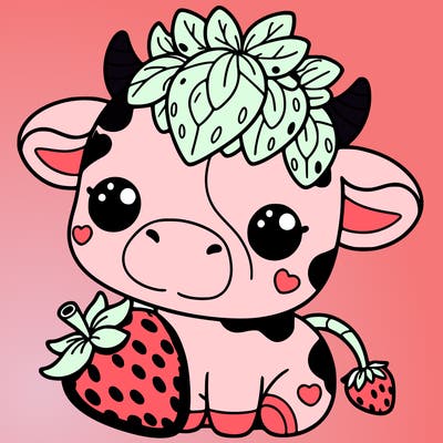 cute strawberry cow