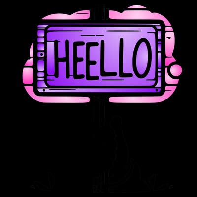a sign that says hello